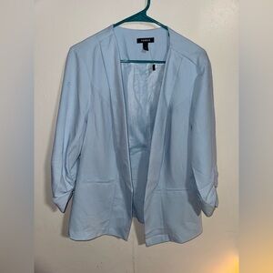 Torrid Baby Blue Open Front Relaxed Fit Blazer Size 2X NEW